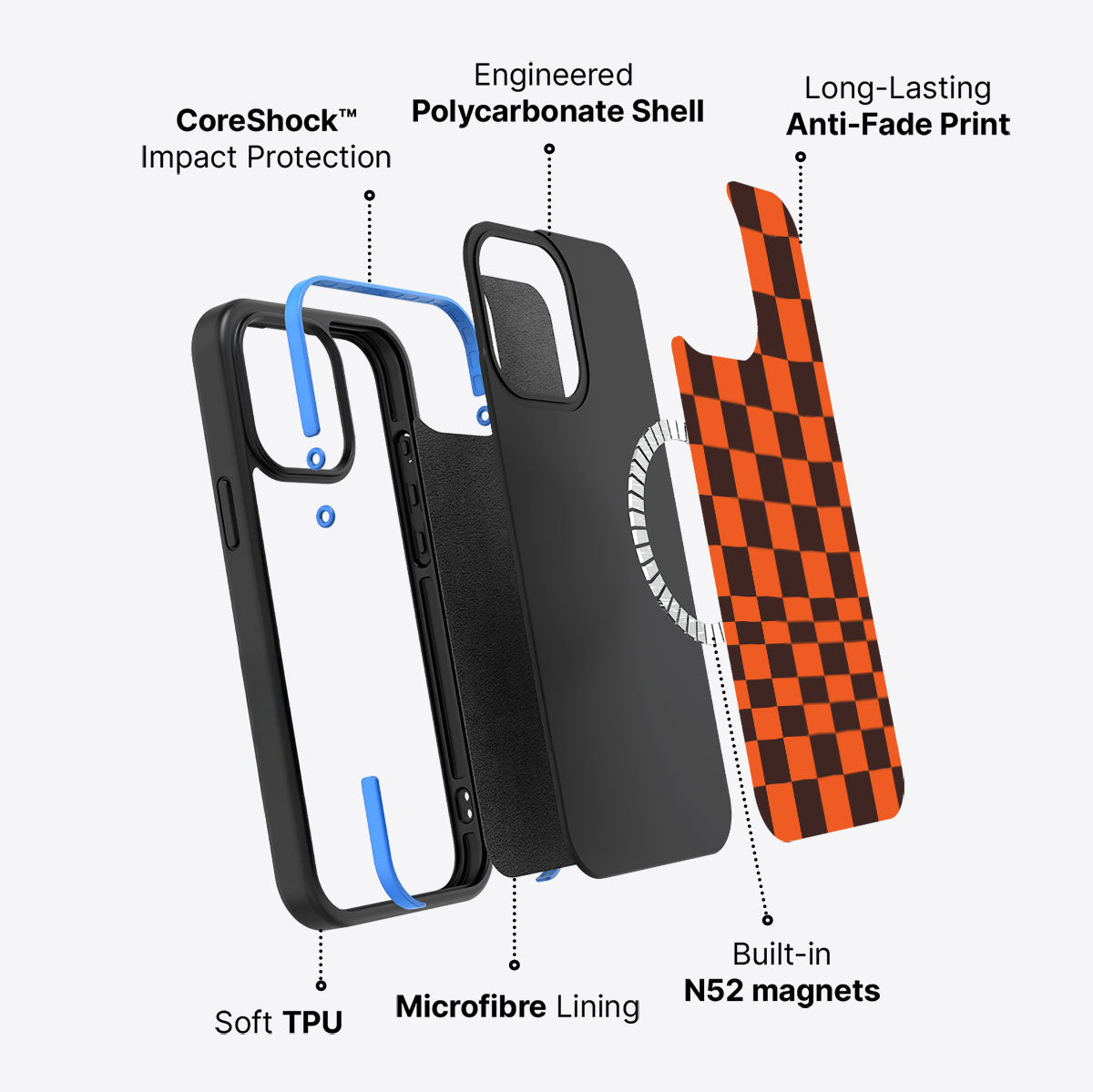 iPhone 15 Pro case construction – Amber Pop phone case
