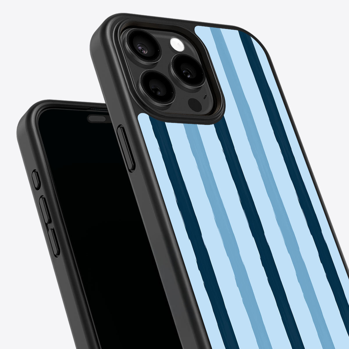 Blue Watercolor Stripes - iPhone 15 Pro Case #case type_core (non magsafe)