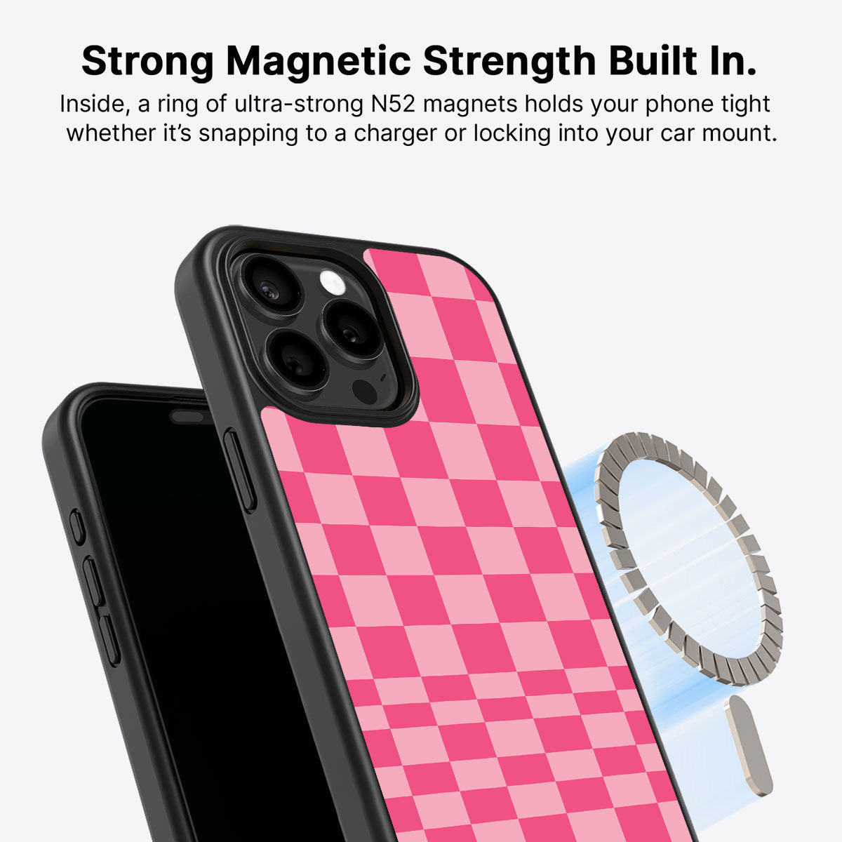 iPhone 15 Pro MagSafe case – Candy Check design