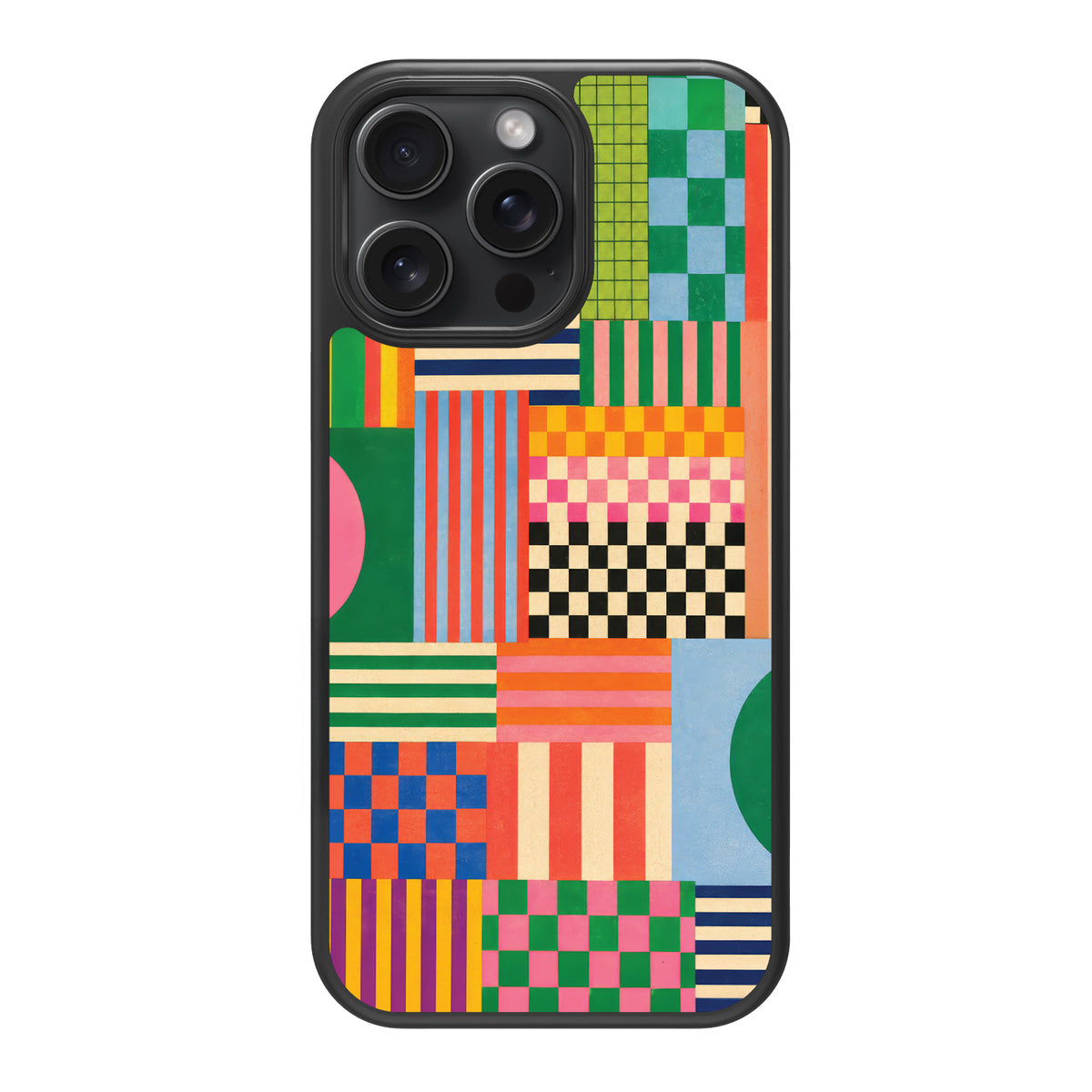 Carnival Quilt design back view – iPhone 15 Pro case