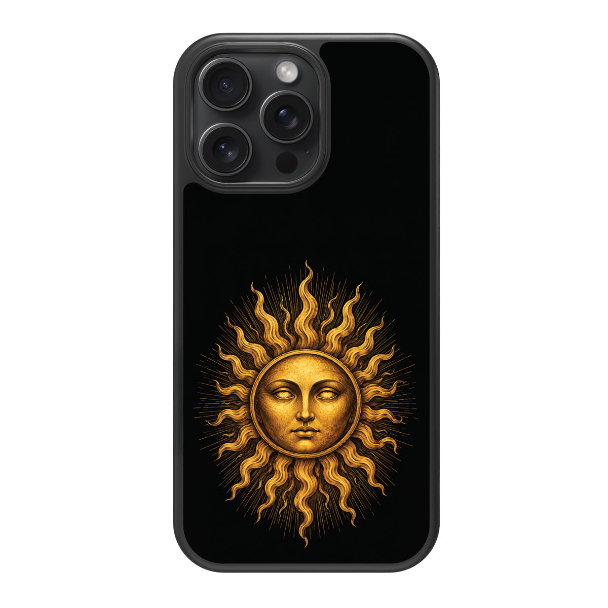Celestial Sun design back view – iPhone 15 Pro case