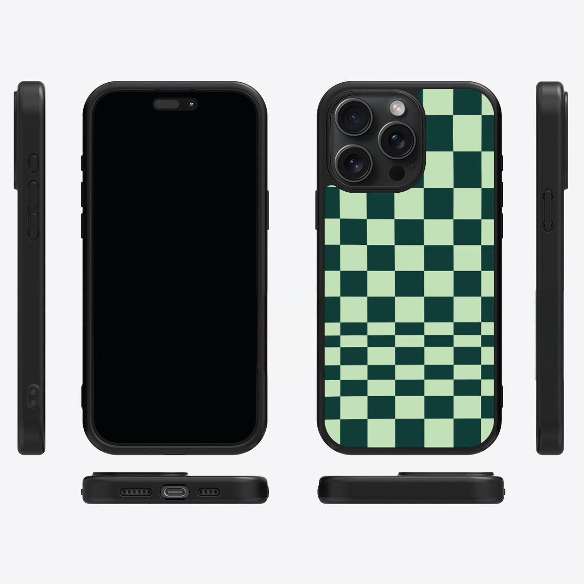 Mint Matrix iPhone 15 Pro case cover – multi-angle view