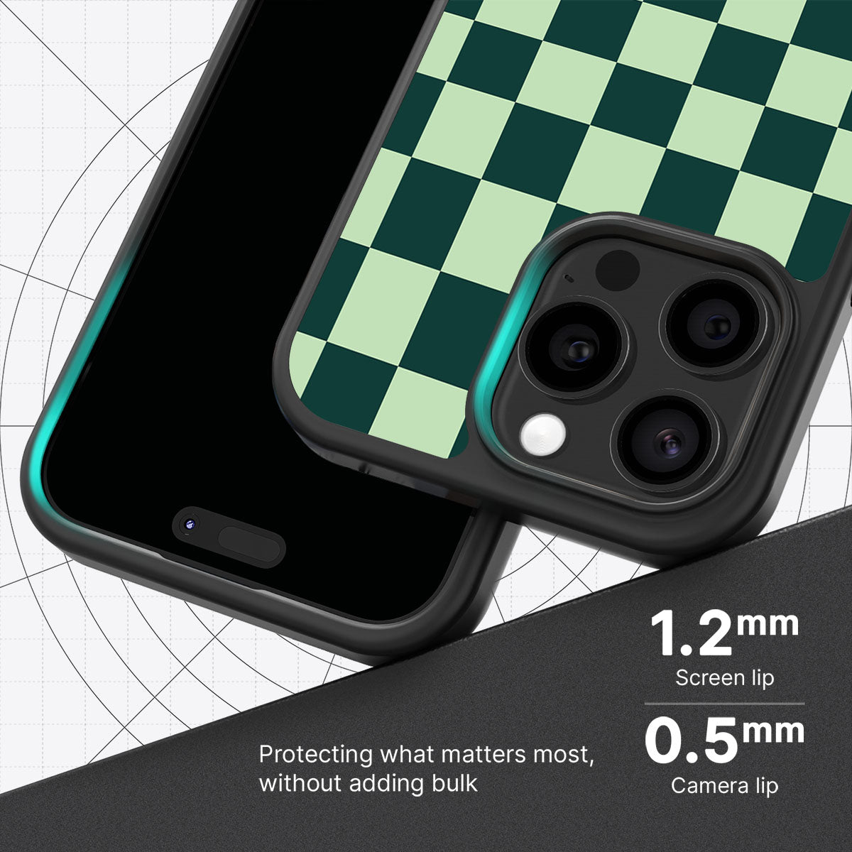 Mint Matrix slim iPhone 15 Pro phone case