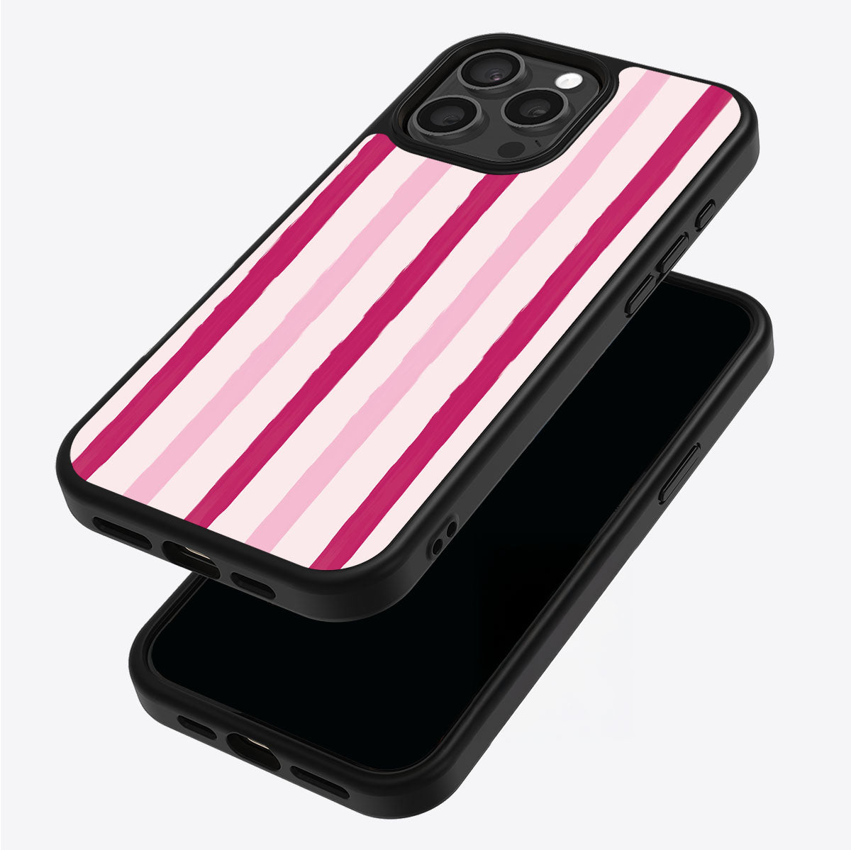 Pink Watercolor Stripes - iPhone 15 Pro Case #case type_core (magsafe), #case type_core (non magsafe)