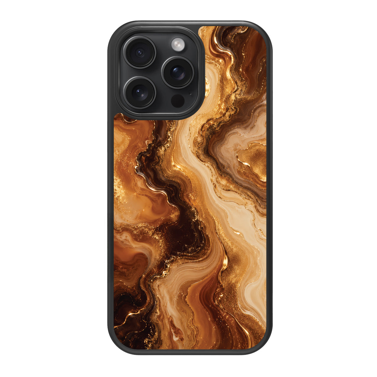 Caramel Swirl design back view – iPhone 15 Pro Max case