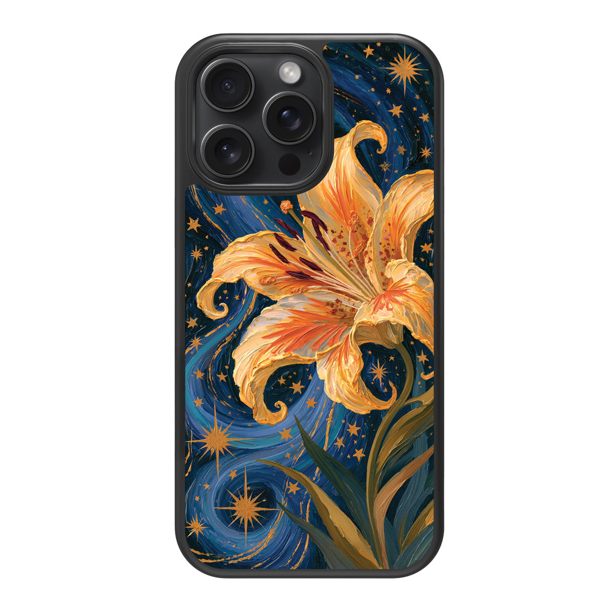Celestial Bloom design back view – iPhone 15 Pro Max case