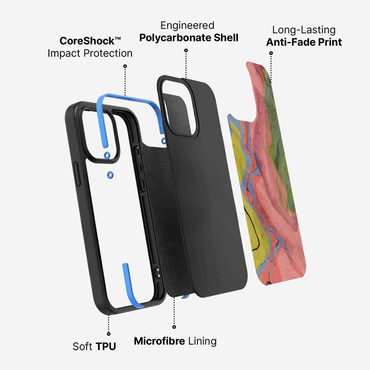 Coloured Rivers - iPhone 15 Pro Max Case, #case type_core (non magsafe)