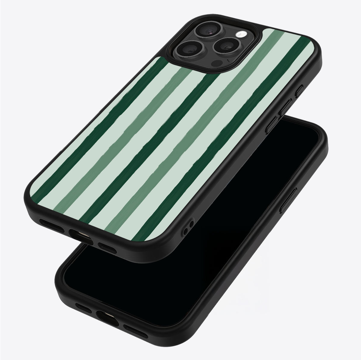 Green Watercolor Stripes - iPhone 15 Pro Max Case #case type_core (magsafe), #case type_core (non magsafe)