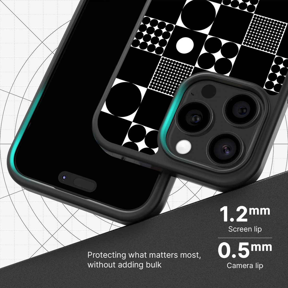 Grid and Orb - iPhone 15 Pro Max Case #case type_core (magsafe), #case type_core (non magsafe)