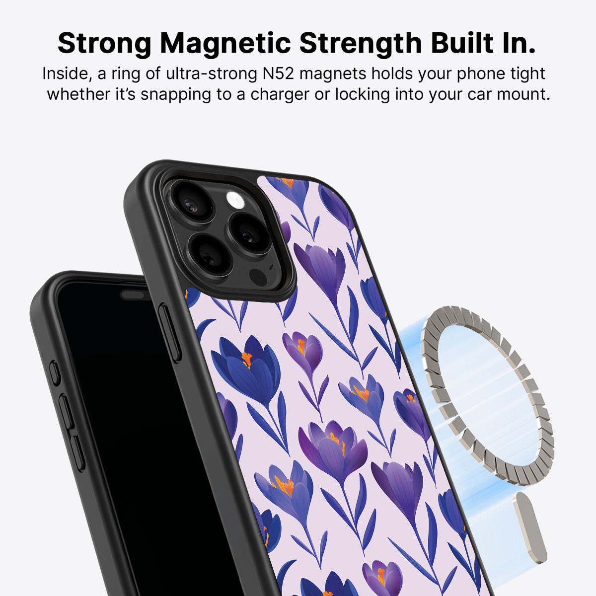 Midnight Crocus - iPhone 15 Pro Max Case #case type_core (magsafe)