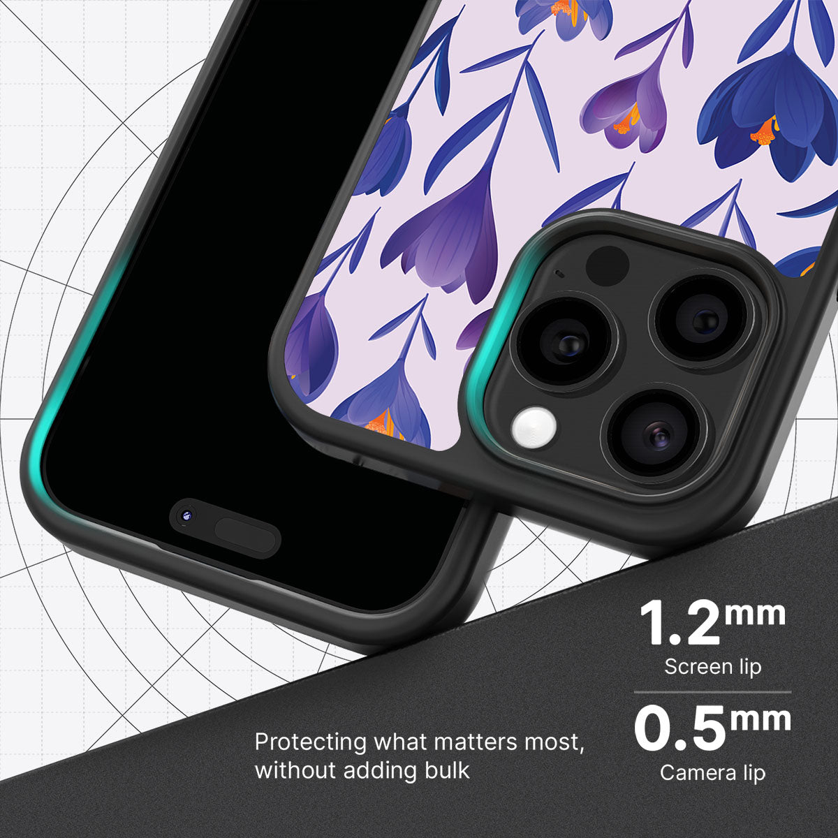 Midnight Crocus - iPhone 15 Pro Max Case #case type_core (magsafe), #case type_core (non magsafe)