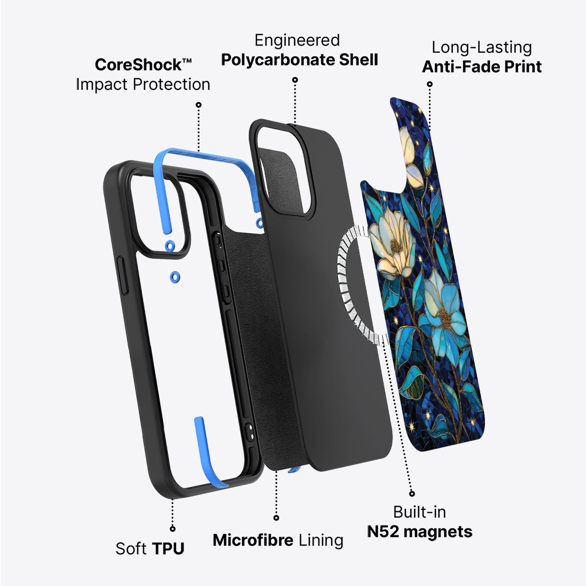 iPhone 15 Pro Max Case with MagSafe – Midnight Magnolia