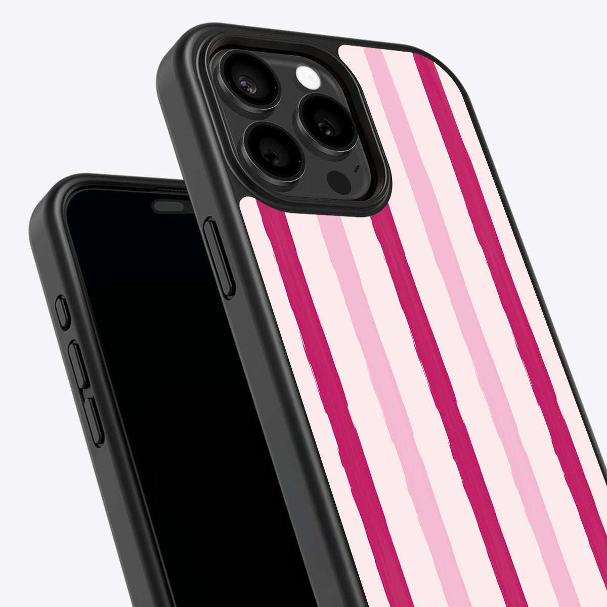 Pink Watercolor Stripes - iPhone 15 Pro Max Case #case type_core (non magsafe)