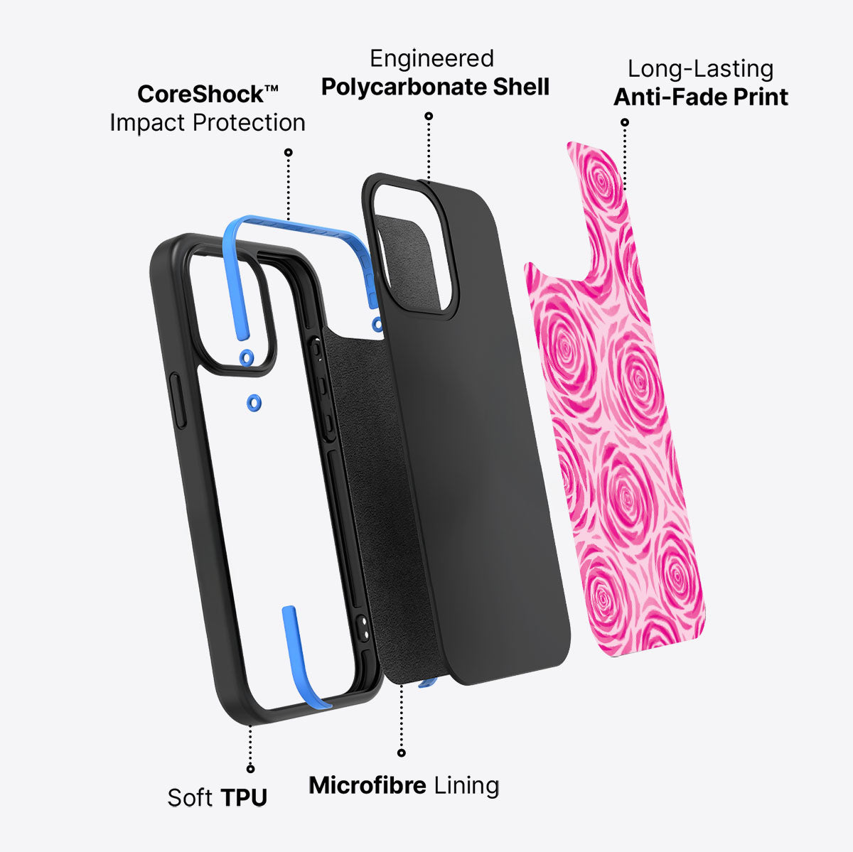 Rosy Reverie - iPhone 15 Pro Max Case  #case type_core (non magsafe)