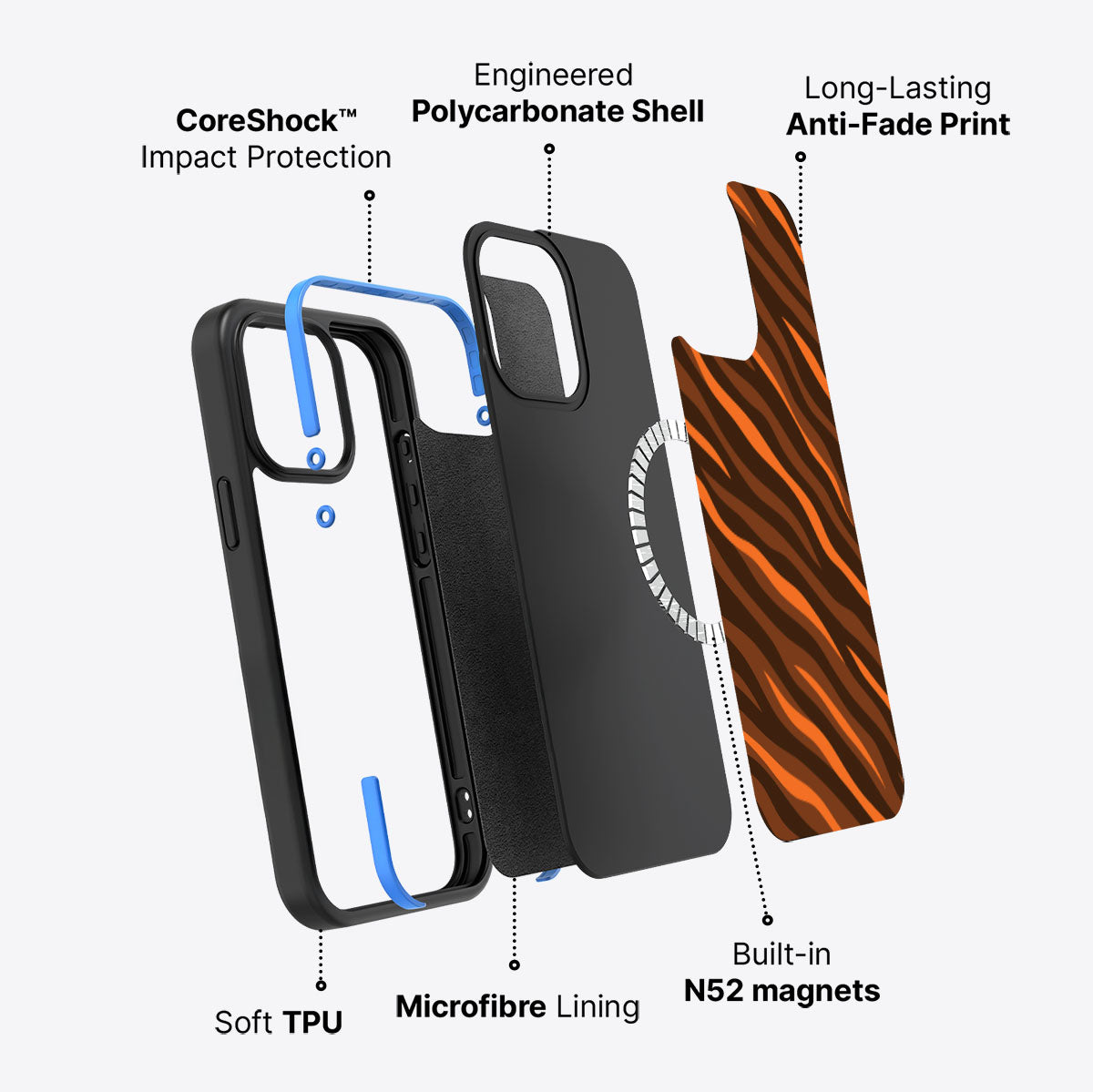 Tiger Trace - iPhone 15 Pro Max Case #case type_core (magsafe)
