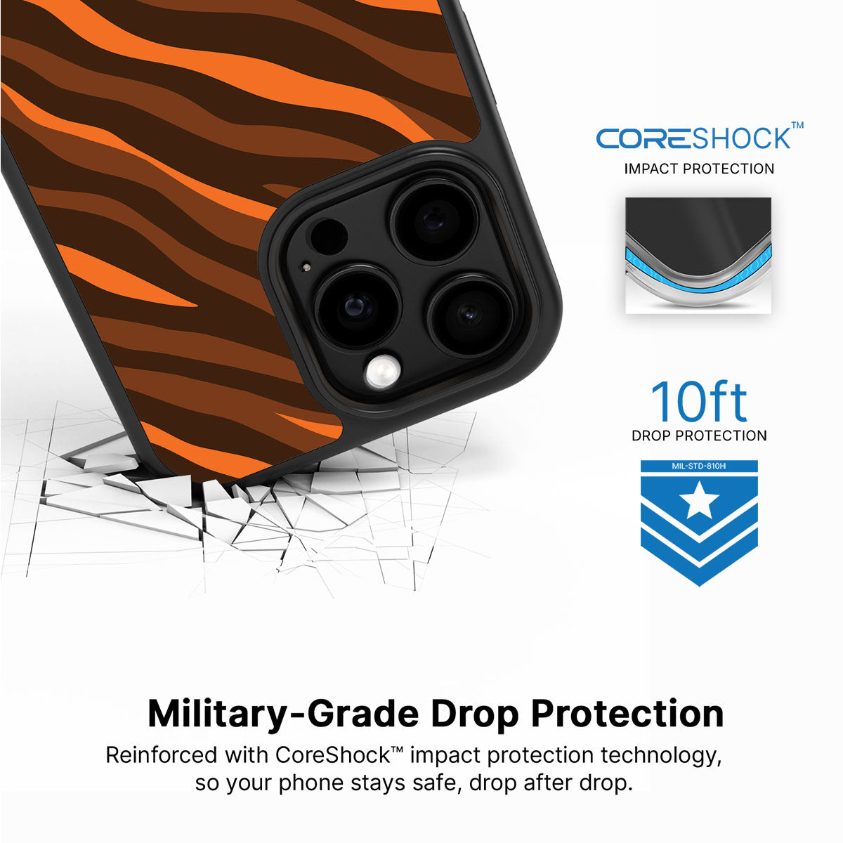 Tiger Trace - iPhone 15 Pro Max Case #case type_core (magsafe), #case type_core (non magsafe)