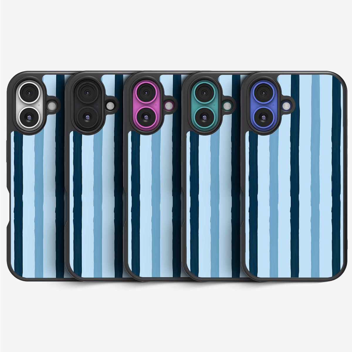 Blue Watercolor Stripes - iPhone 16 Case #case type_core (magsafe), #case type_core (non magsafe)