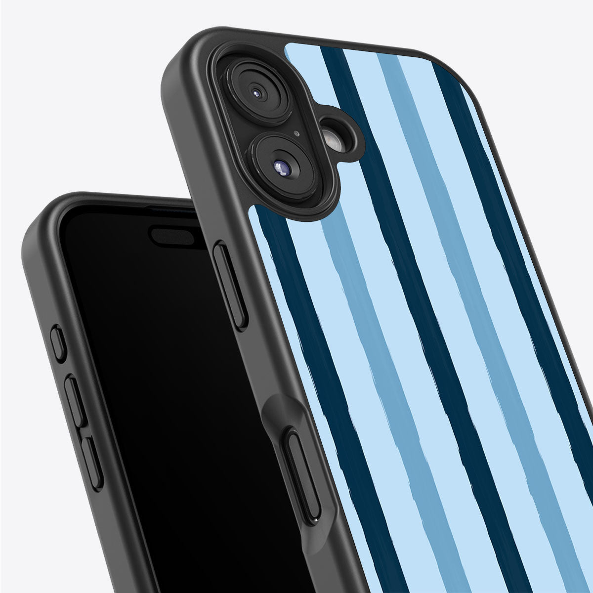 Blue Watercolor Stripes - iPhone 16 Case #case type_core (non magsafe)