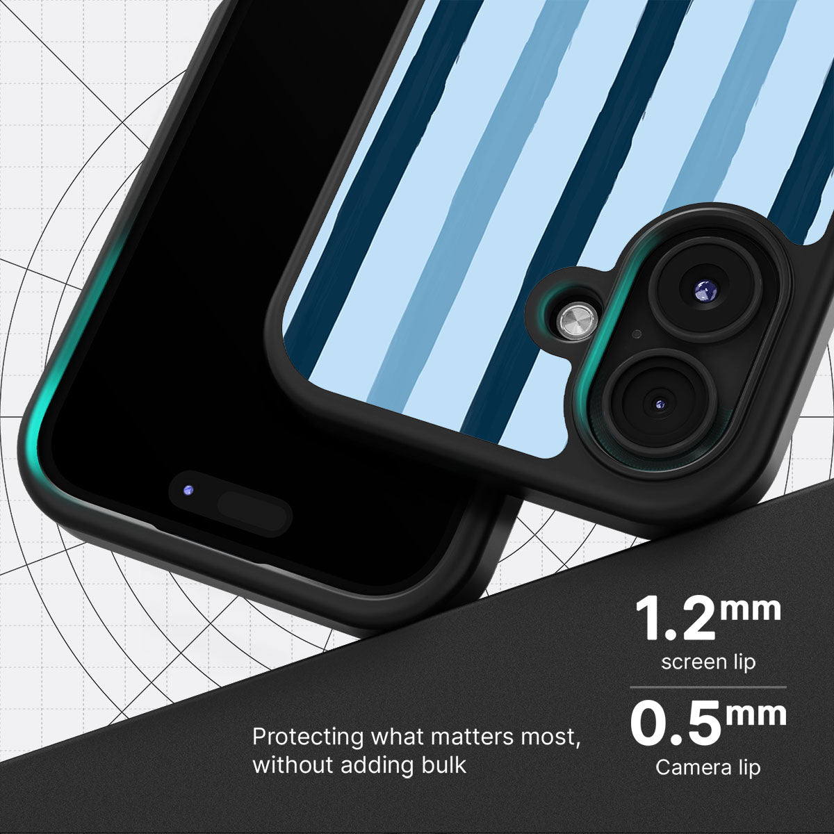 Blue Watercolor Stripes - iPhone 16 Case #case type_core (magsafe), #case type_core (non magsafe)