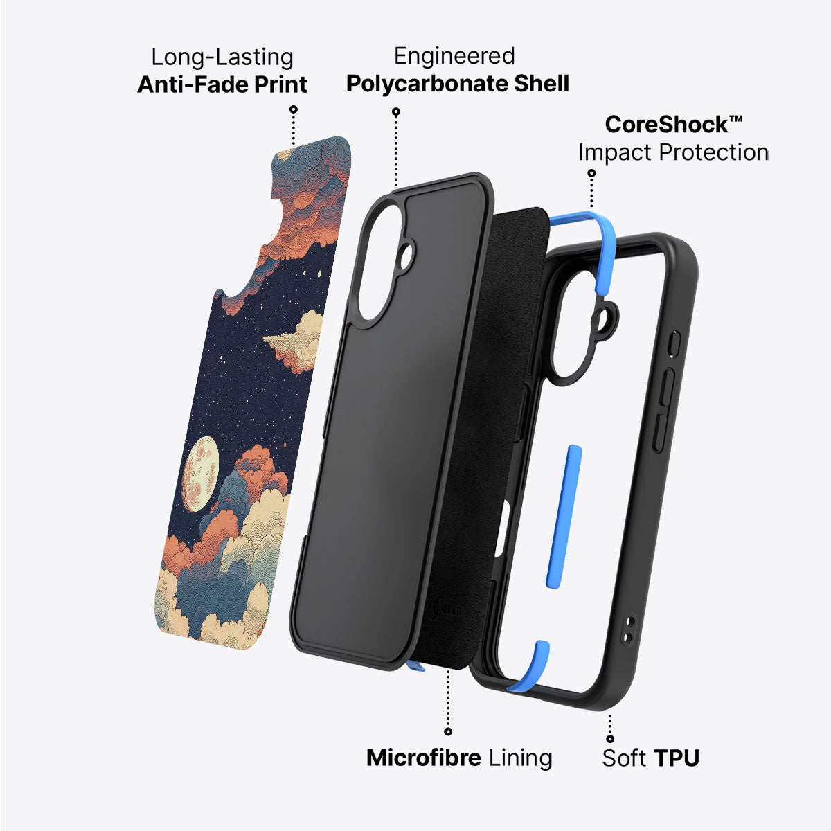 Blushed Moon - iPhone 16 Case #case type_core (non magsafe)