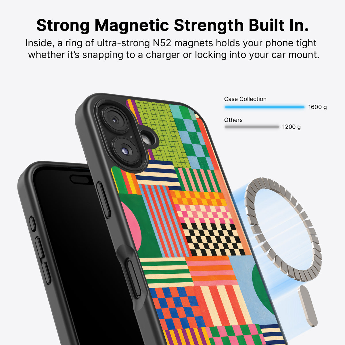 iPhone 16 MagSafe case – Carnival Quilt design
