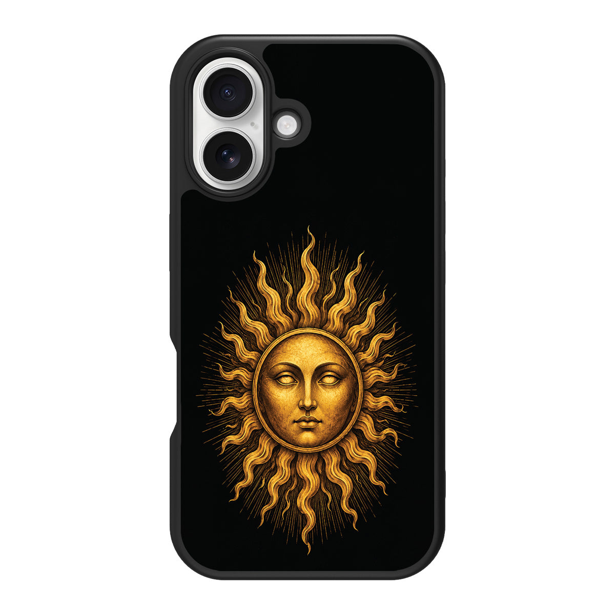 Celestial Sun design back view – iPhone 16 case