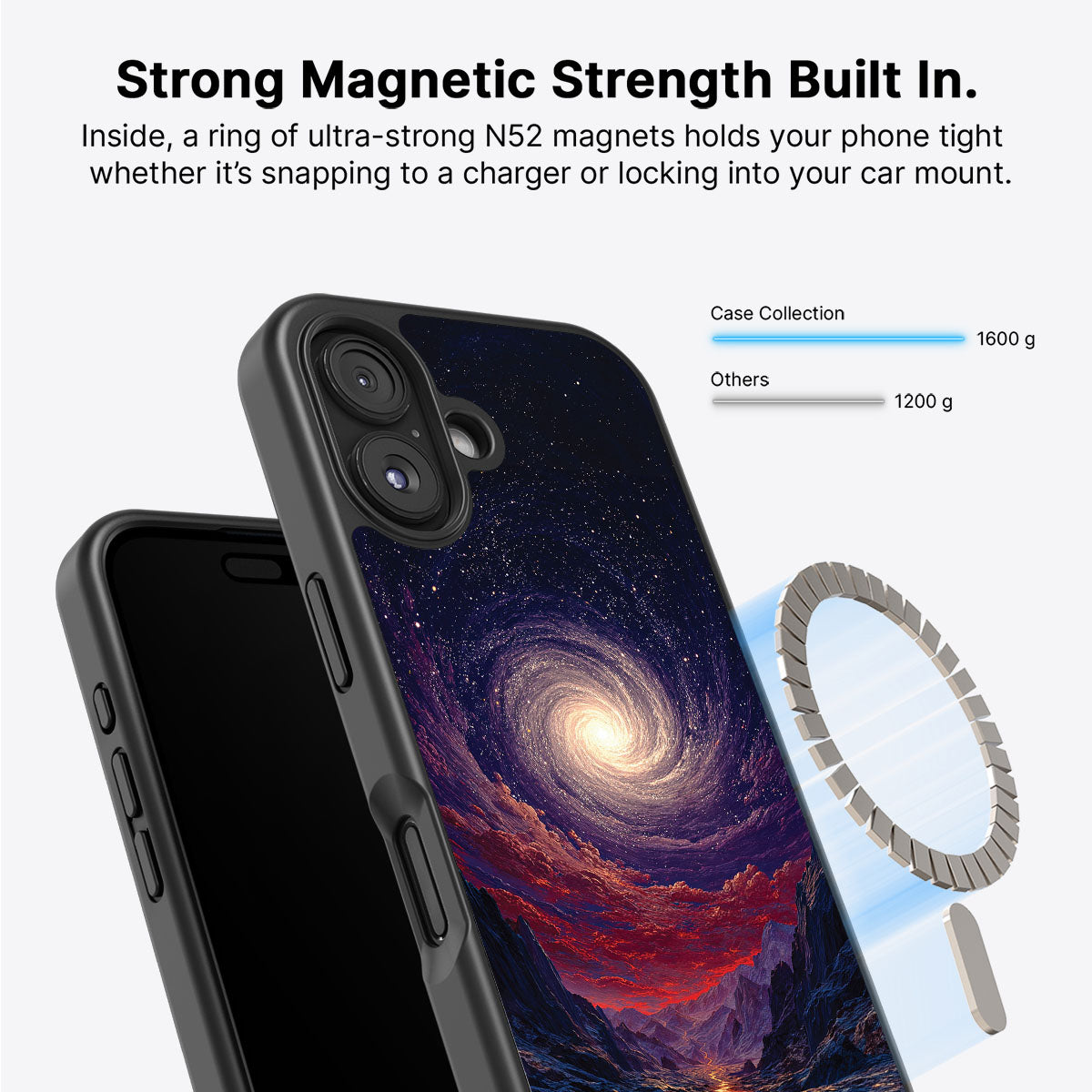 iPhone 16 MagSafe case – Cosmic Vortex design