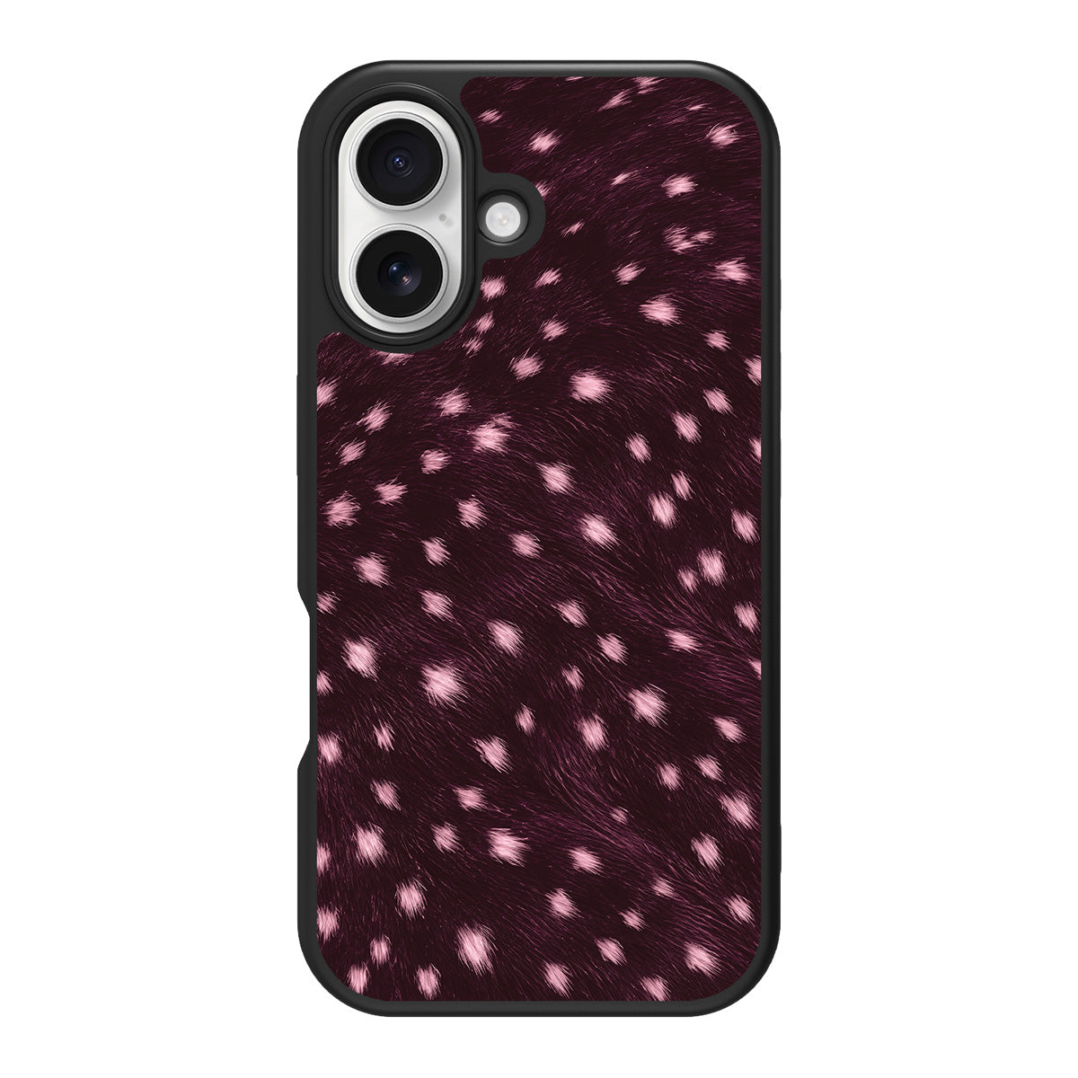 Fawn Spots design back view – iPhone 16 case