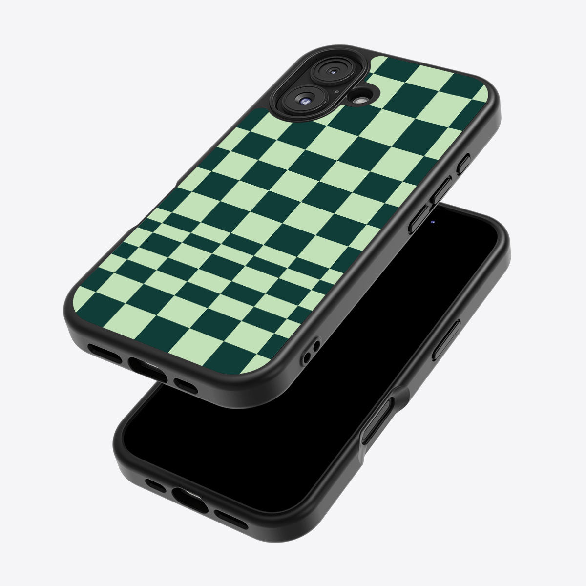Mint Matrix iPhone 16 case – back and side view