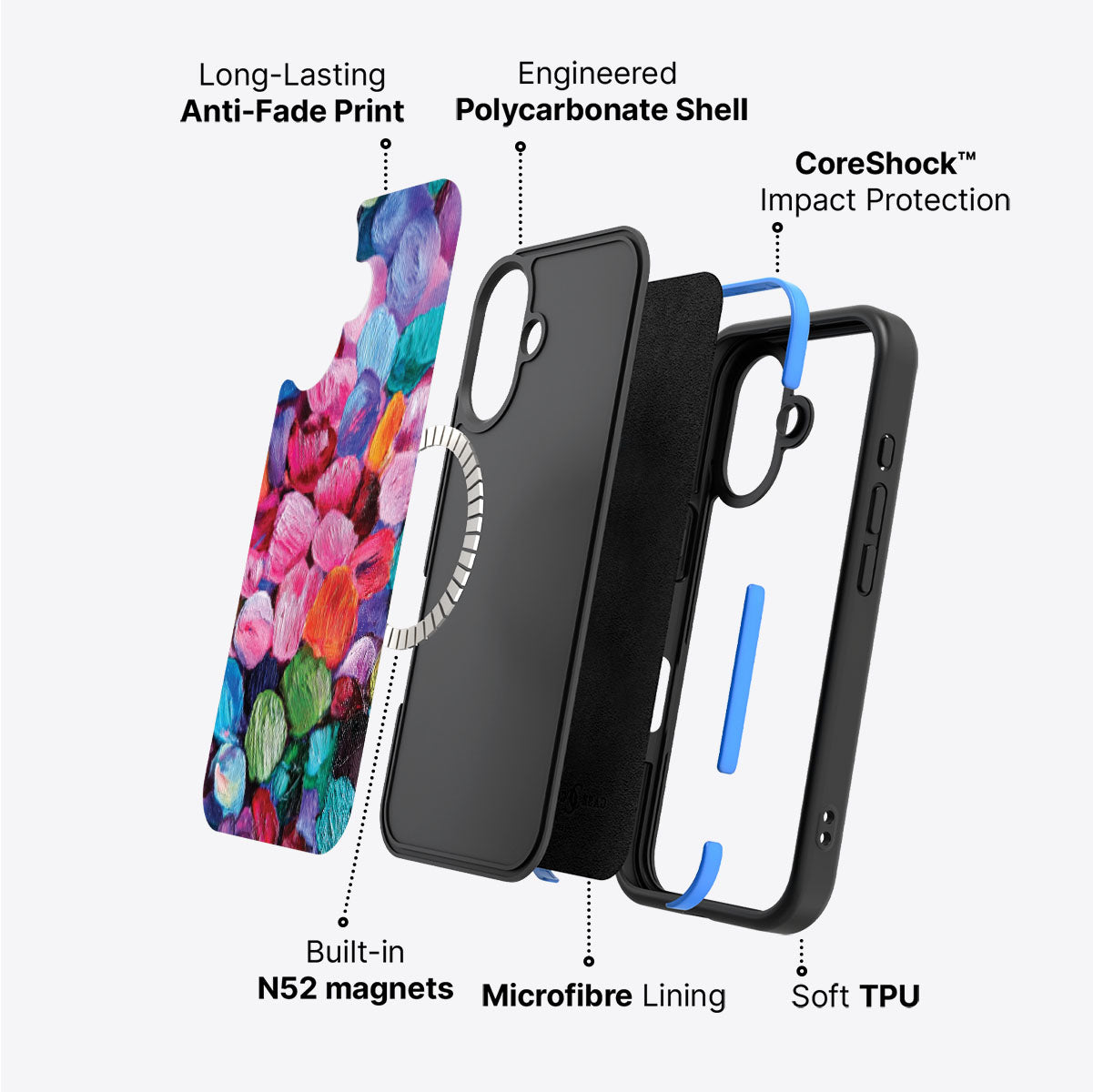 iPhone 16 Case with MagSafe – Petal Mosaic