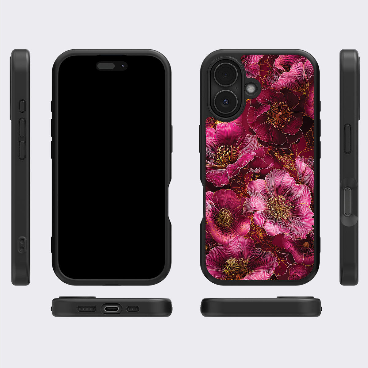 Ruby Flora - iPhone 16 Case #case type_core (magsafe), #case type_core (non magsafe)