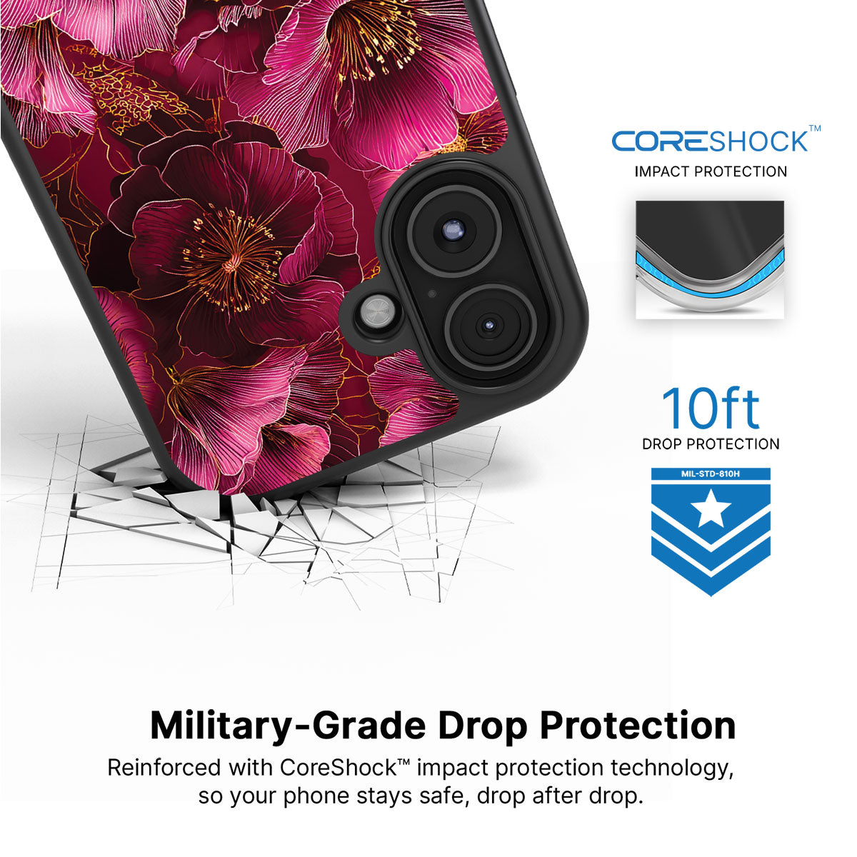 Ruby Flora - iPhone 16 Case #case type_core (magsafe), #case type_core (non magsafe)