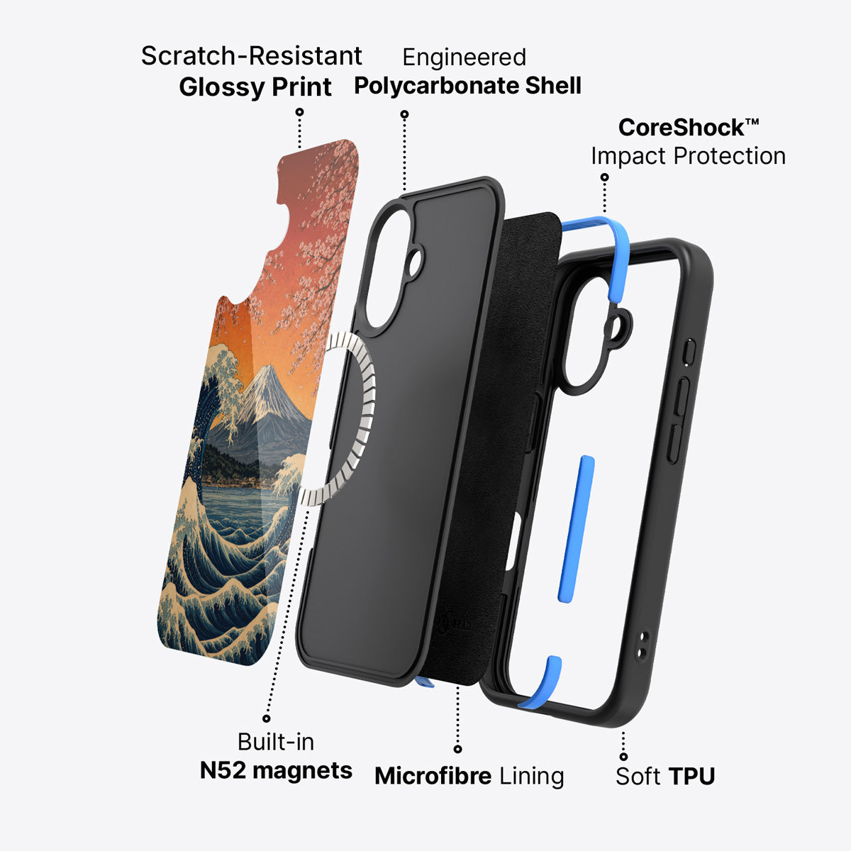 iPhone 16 case construction – Sakura Coast phone case