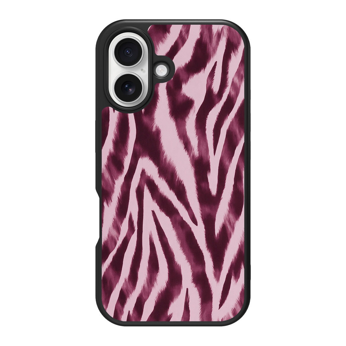 Sangria Zebra design back view – iPhone 16 case