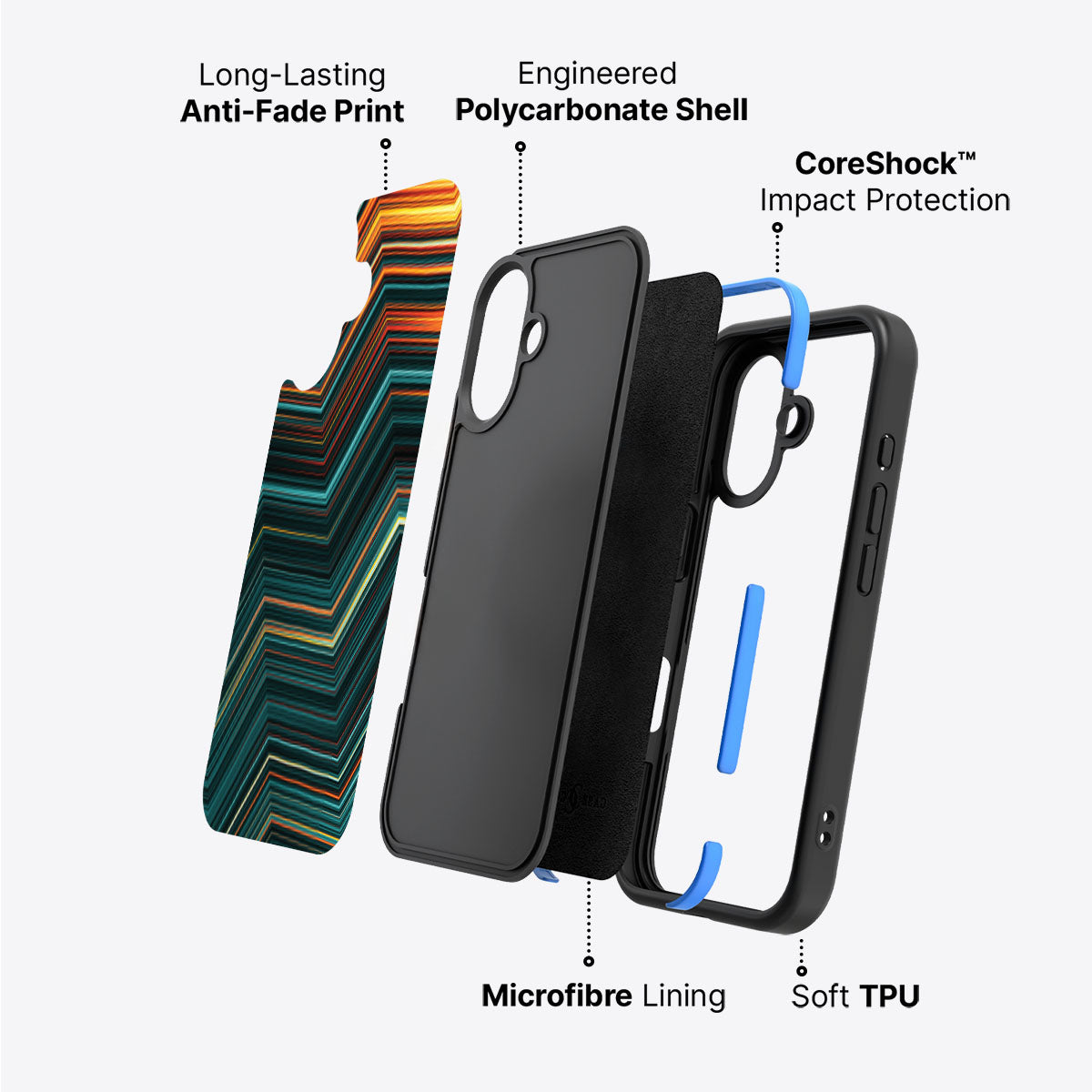 Techno Waves - iPhone 16 Case #case type_core (non magsafe)