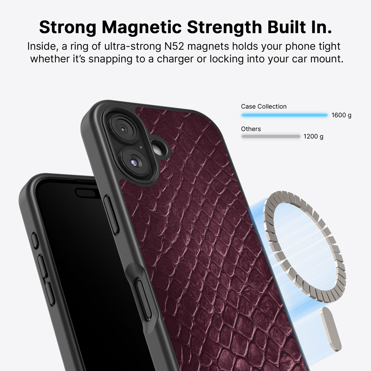iPhone 16 MagSafe case – Wine Python design