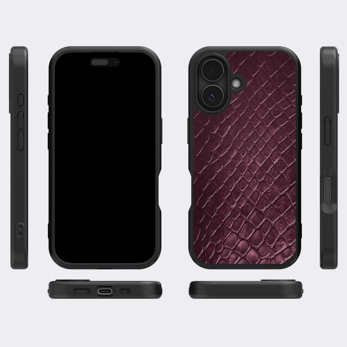 Wine Python iPhone 16 case cover – multi-angle view