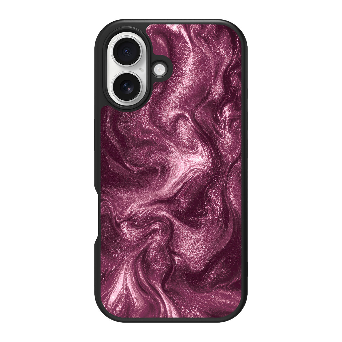 Wine Shimmer design back view – iPhone 16 case