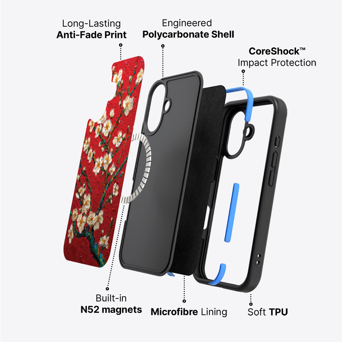 Crimson Blossom - iPhone 16 Plus Case #case type_core (magsafe)