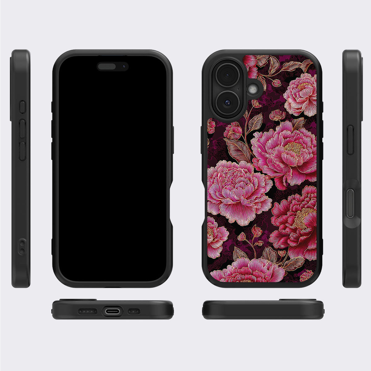 Floral Opulence iPhone 16 Plus case cover – multi-angle view