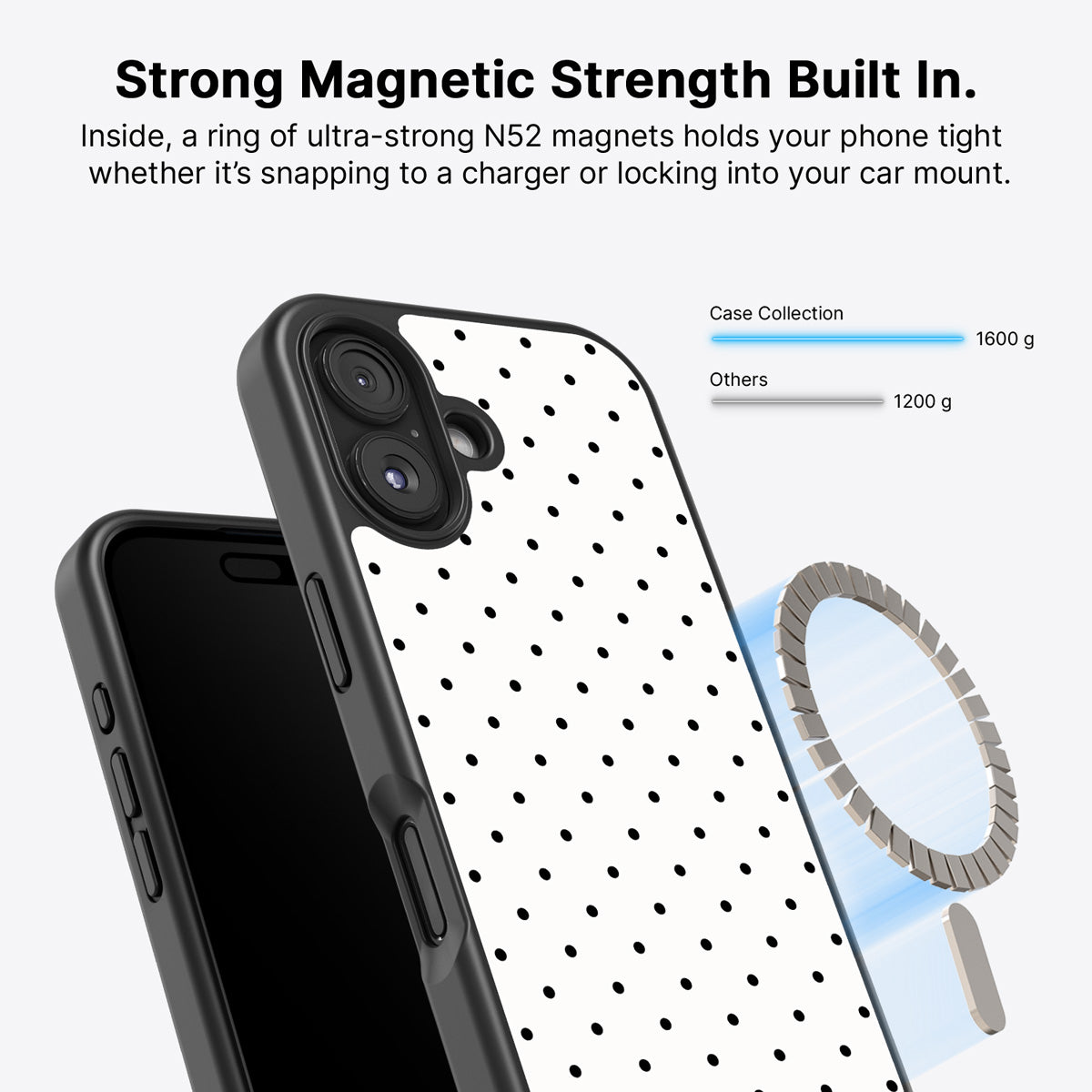 iPhone 16 Plus MagSafe case – Ivory Sprinkle design
