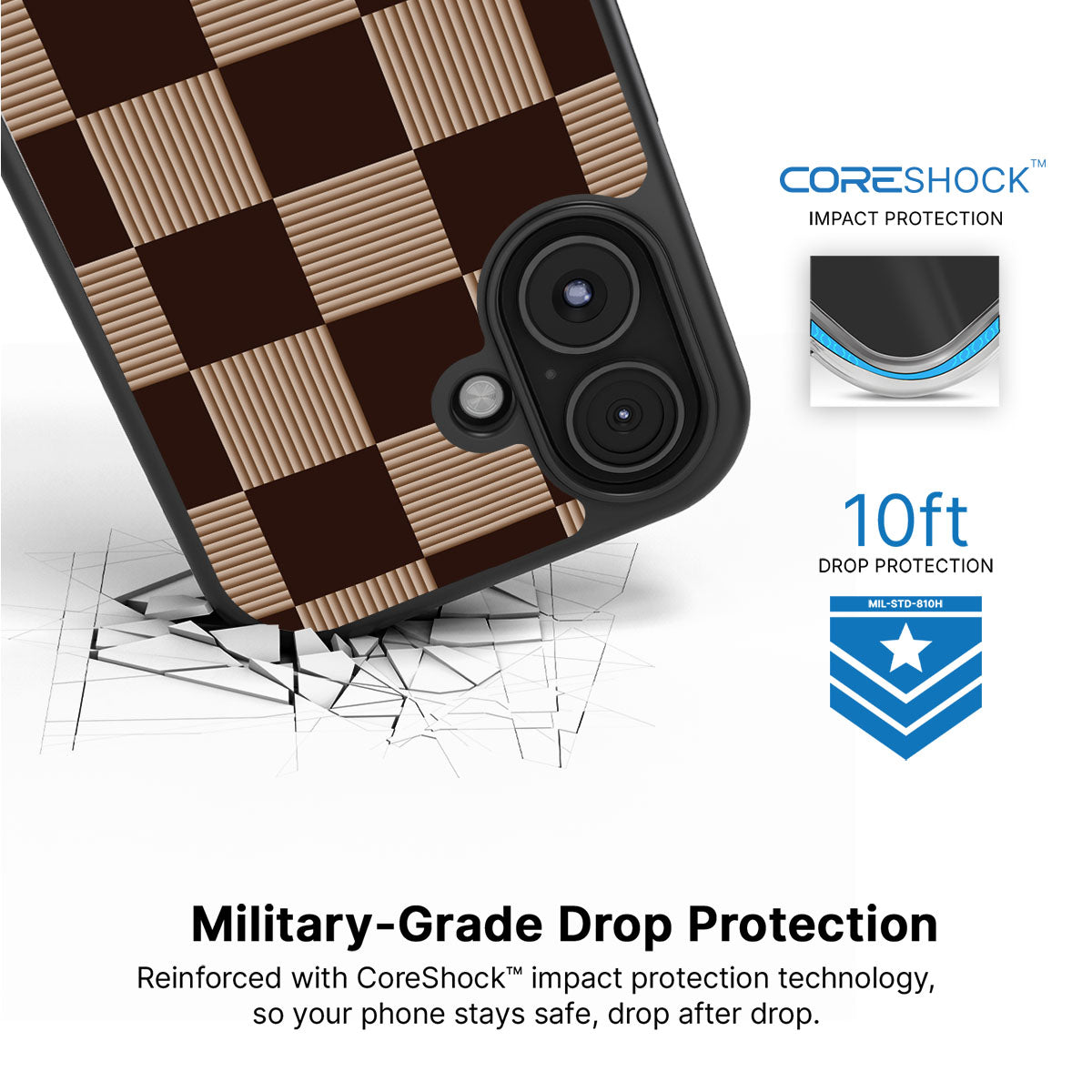 Latte Check - iPhone 16 Plus Case  #case type_core (magsafe), #case type_core (non magsafe)