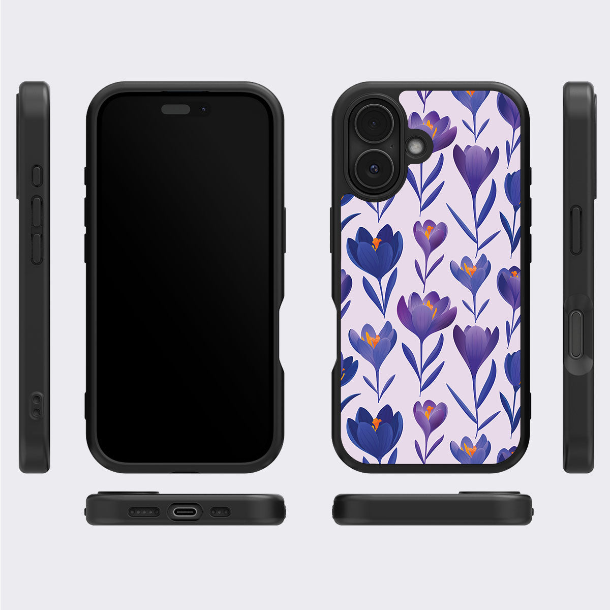 Midnight Crocus - iPhone 16 Plus Case #case type_core (magsafe), #case type_core (non magsafe)