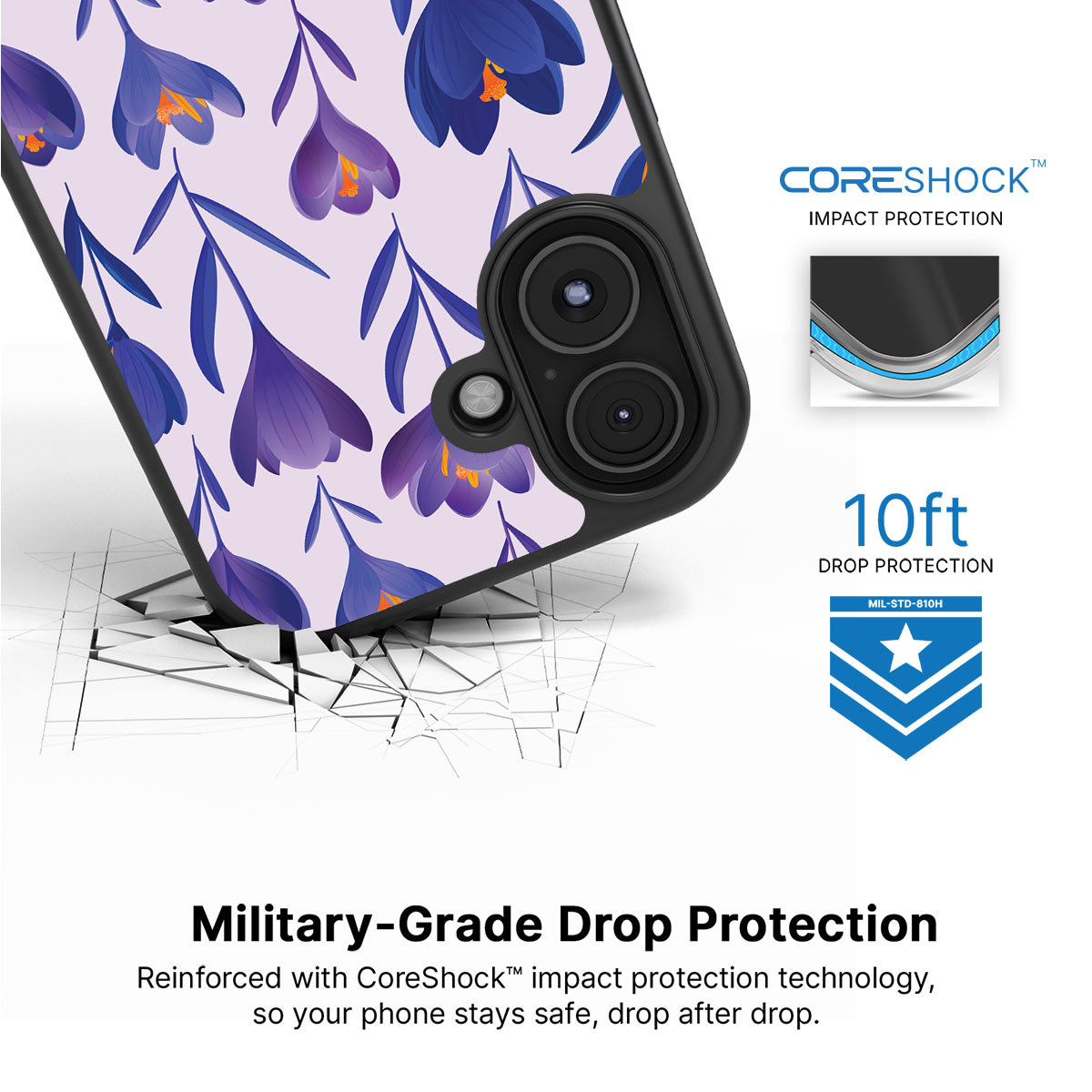 Midnight Crocus - iPhone 16 Plus Case #case type_core (magsafe), #case type_core (non magsafe)