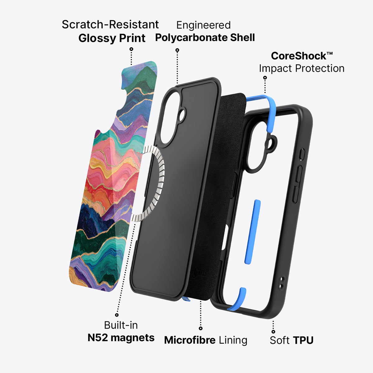 iPhone 16 Plus case construction – Painted Peaks phone case