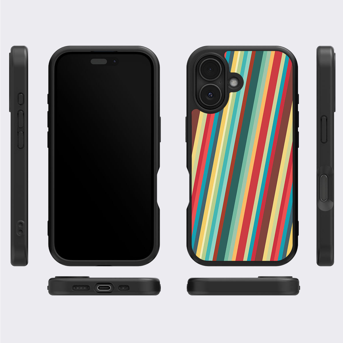 Retro Stripes - iPhone 16 Plus Case