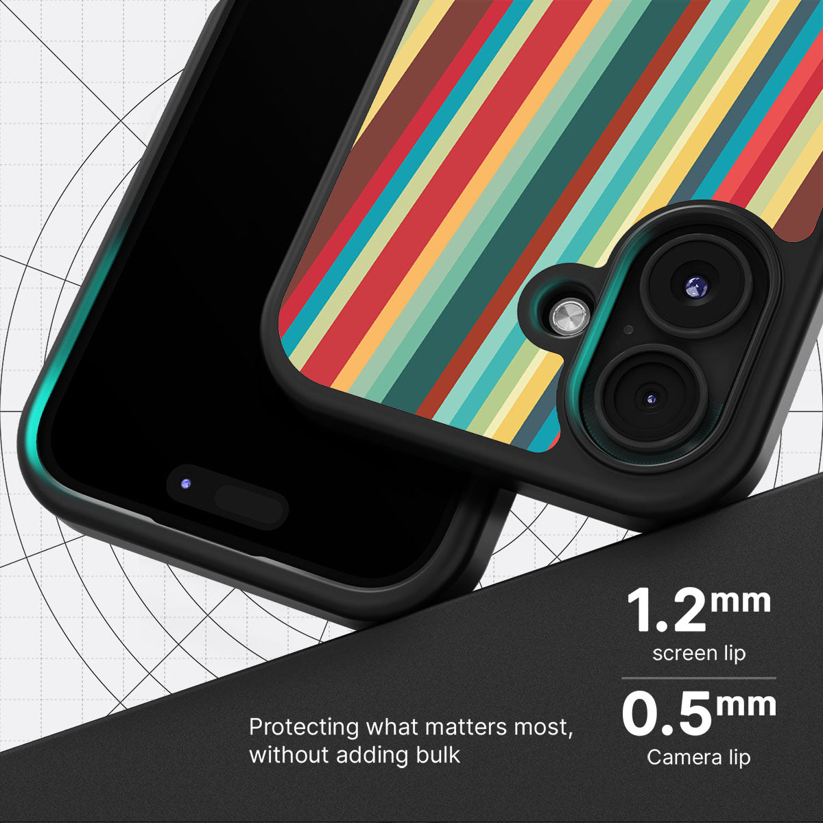 Retro Stripes - iPhone 16 Plus Case