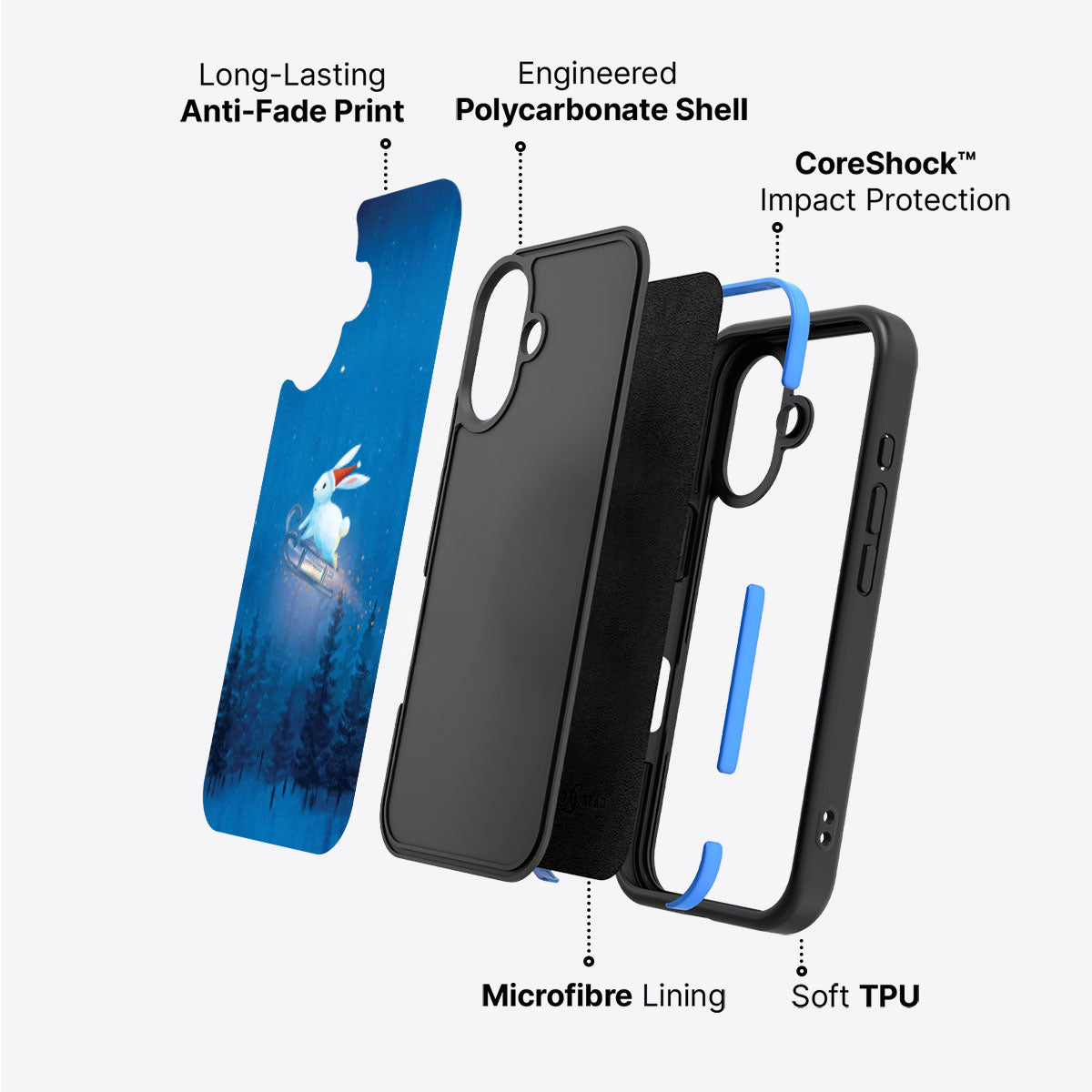 Santa Bunny - iPhone 16 Plus Case #case type_core (non magsafe)