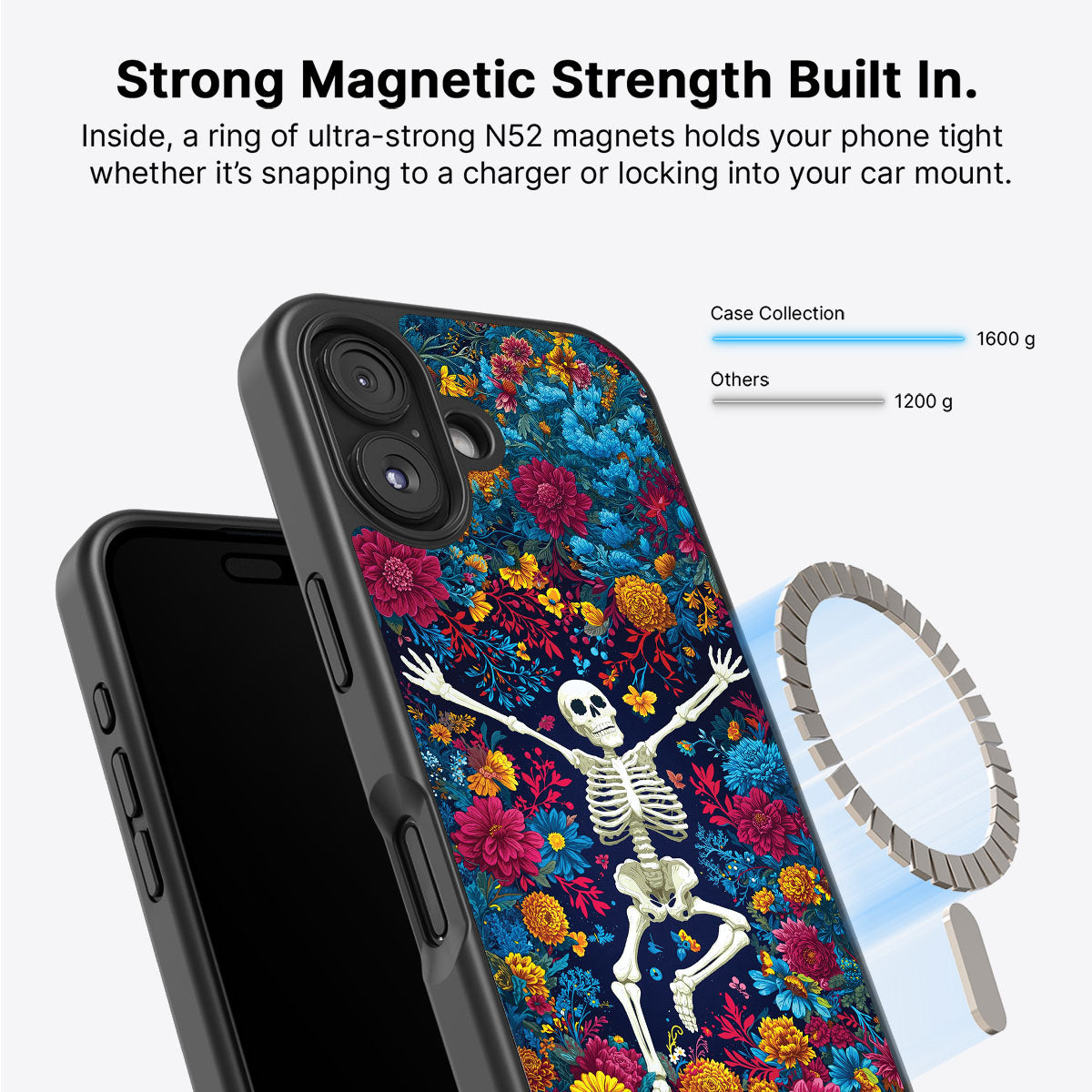 iPhone 16 Plus Case with MagSafe – Skeleton Garden