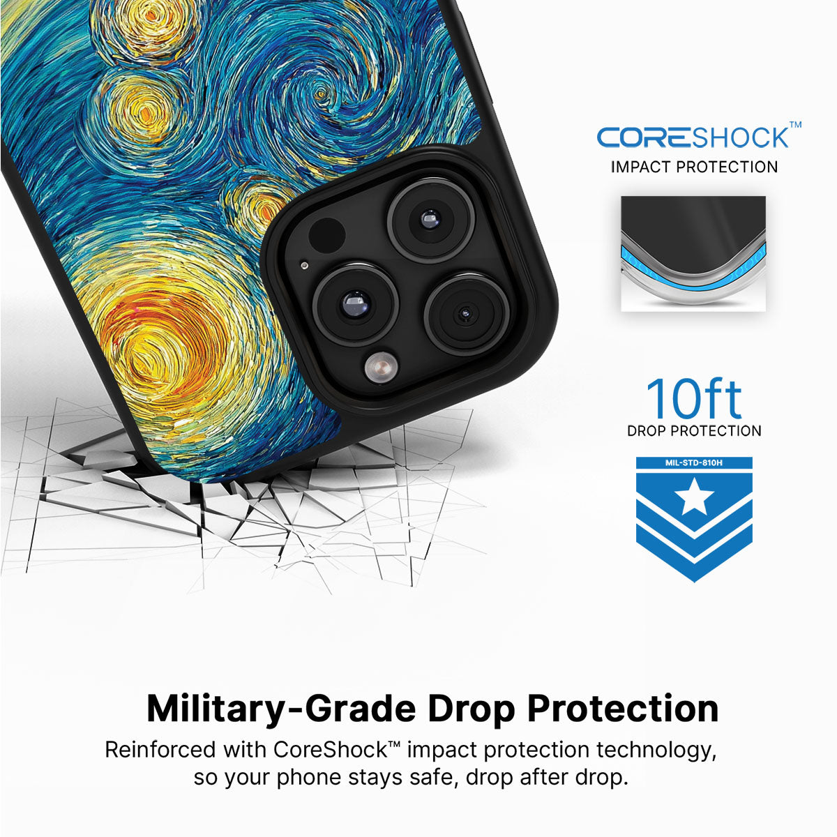 Astral Waves iPhone 16 Pro case with drop protection